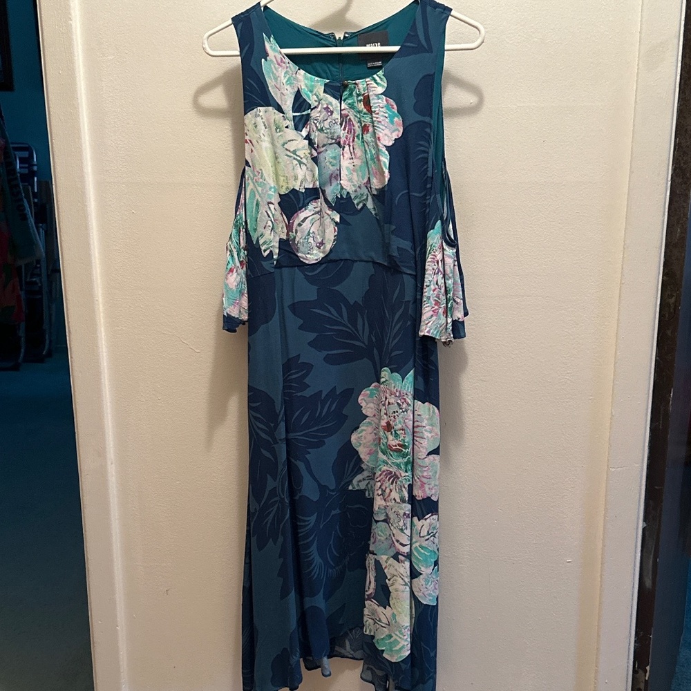 Anthropologie Maeve size 14 flowered cold shoulder dress VGC